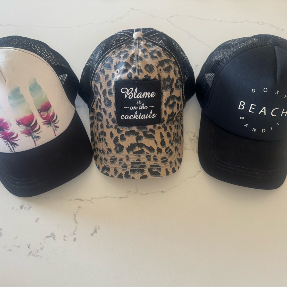 Leopard 'Blame it on the Cocktails' Trucker Hat - Black & Tan